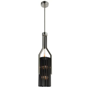 CWI Fermont 6 Light Satin Nickel and Pearl Black Mini Pendant