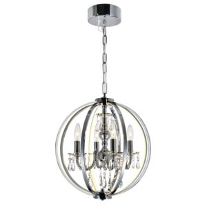 Abia Four Light Chandelier in Chrome by CWI Lighting