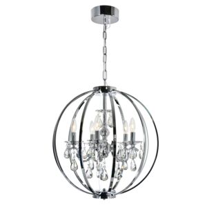 CWI Abia 5 Light Up Chandelier With Chrome Finish