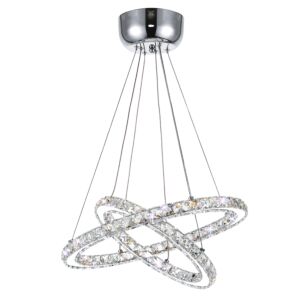 Ring LED Chandelier in Stainless Steel by CWI Lighting