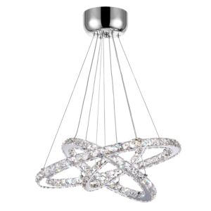 Ring LED Chandelier in Stainless Steel by CWI Lighting