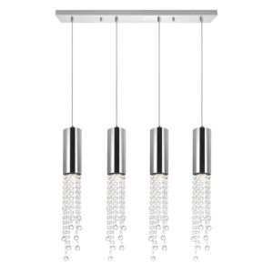 Extended Four Light Pendant in Chrome by CWI Lighting