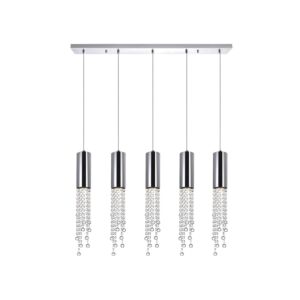 Extended Five Light Pendant in Chrome by CWI Lighting