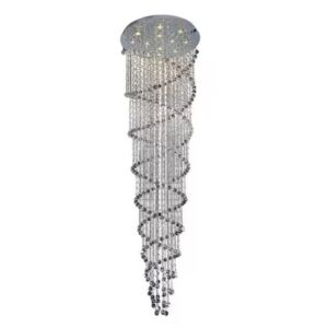 Double Spiral 12 Light Flush Mount in Chrome by CWI Lighting