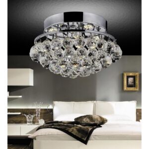 CWI Lighting Queen 4 Light Flush Mount with Chrome finish