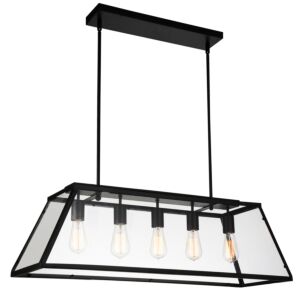 CWI Lighting Alyson 5 Light Down Chandelier with Black finish