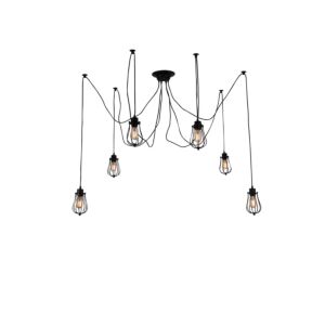 Tomaso Six Light Pendant in Black by CWI Lighting