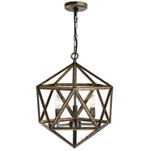 Amazon Three Light Pendant in Antique Forged Copper by CWI Lighting