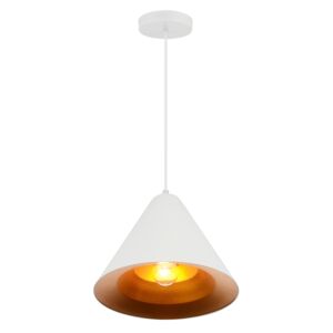 CWI Keila 1 Light Down Pendant With Matte White & Gold Finish