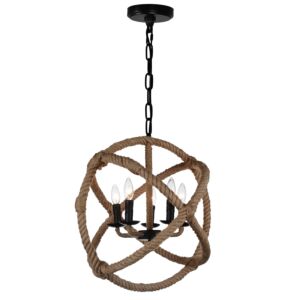 Padma Five Light Chandelier in Black by CWI Lighting