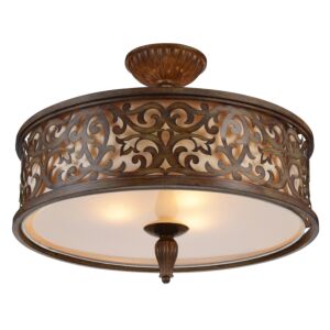 CWI Lighting Nicole 5 Light Drum Shade Flush Mount with Brushed Chocolate finish