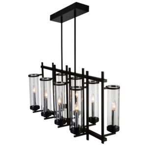 Sierra Eight Light Chandelier in Black by CWI Lighting