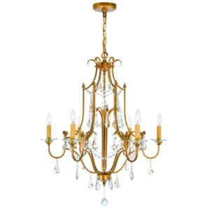 Electra Six Light Chandelier in Oxidized Bronze by CWI Lighting