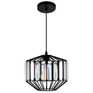 Alethia One Light Pendant in Black by CWI Lighting