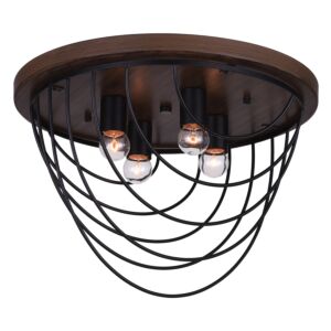 CWI Gala 4 Light Flush Mount With Black Finish