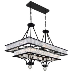 Shalia 16-Light Island Chandelier in Black