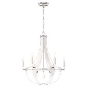 Crystal Empire Six Light Chandelier in White by Schonbek