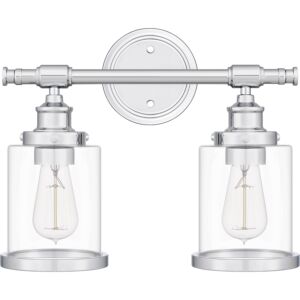 Dixie 2-Light Bathroom Vanity Light in Polished Chrome