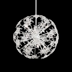 Esteracae Six Light Pendant in White Luster by Schonbek