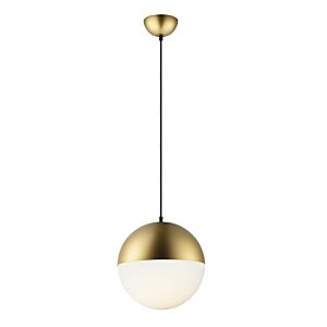 Half Moon 1-Light LED Pendant in Metallic Gold