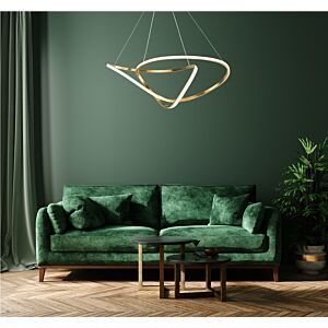 Perpetual LED Pendant in Brushed Champagne by ET2