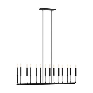 Brianna 14 Light Linear Chandelier in Aged Iron by Visual Comfort Studio