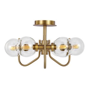 Visual Comfort Studio Verne 6-Light Ceiling Light in Burnished Brass And Burnished Brass by Ellen Degeneres