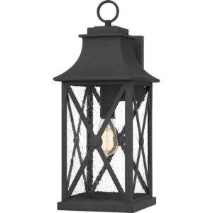 Ellerbee 1-Light Outdoor Wall Mount in Mottled Black