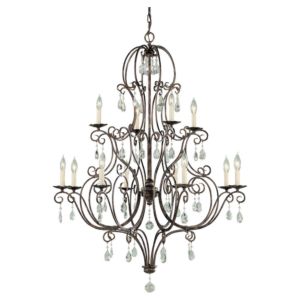 Feiss Chateau Collection 12 Light Two Tier Chandelier in Bronze