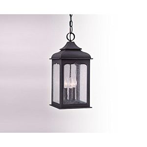 Henry Street Three Light Hanging Lantern in Textured Bronze by Troy Lighting