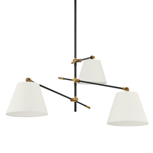 Navin Three Light Chandelier in Patina Brass by Troy Lighting