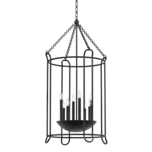 Lassen Eight Light Lantern in Black Iron by Troy Lighting