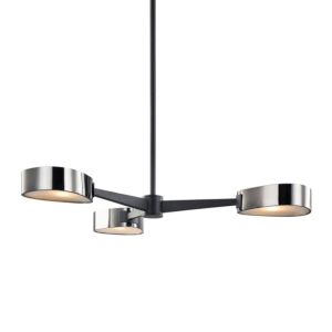 Allisio 3-Light Chandelier in Carbide Black And Black Chrome