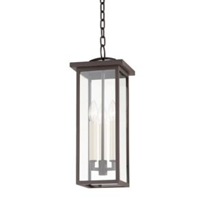 Eden Three Light Outdoor Pendant in Textured Bronze by Troy Lighting