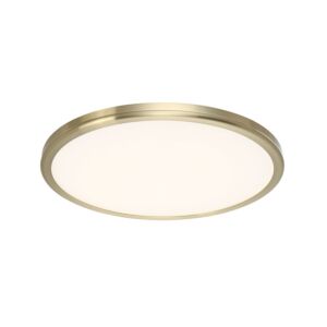 Geos 1-Light LED Flush Mount Ceiling Light in Brushed Brass