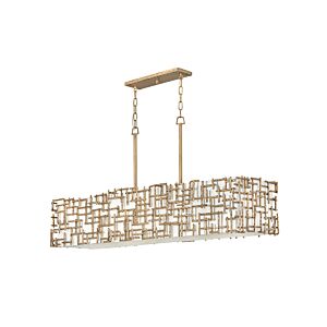 Fredrick Ramond Farrah 8-Light Linear Chandelier In Burnished Gold