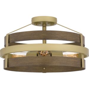 Gadsen 3-Light Semi-Flush Mount in Champagne Gold