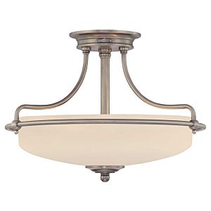 Griffin Three Light SemiFlush Mount in Antique Nickel by Quoizel