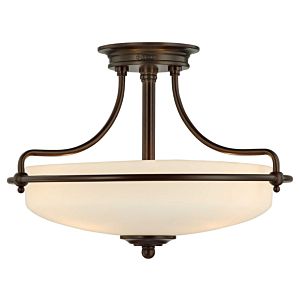 Griffin Three Light SemiFlush Mount in Palladian Bronze by Quoizel