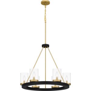 Greeley Six Light Chandelier in Matte Black by Quoizel