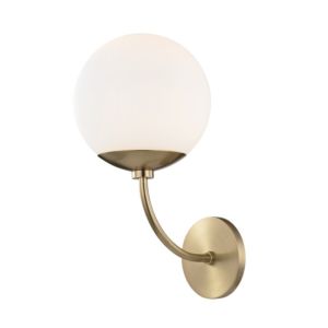 Carrie One Light Wall Sconce in Aged Brass by Mitzi