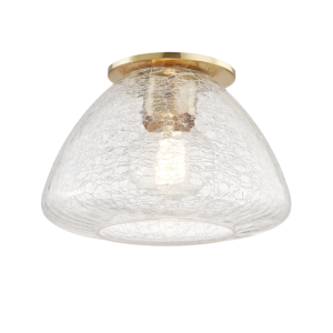 Maya One Light Flush Mount in Aged Brass by Mitzi