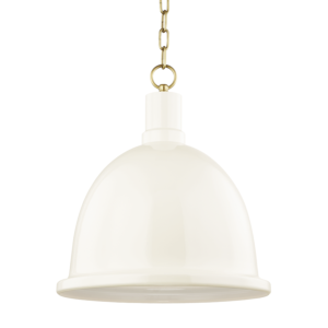 Blair One Light Pendant in Aged BrassCream by Mitzi