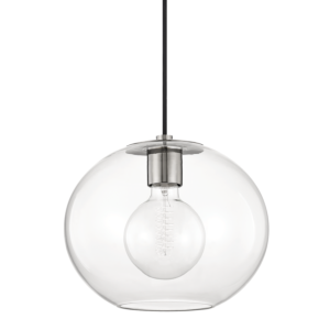 Margot One Light Pendant in Polished Nickel by Mitzi