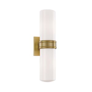 Natalie Two Light Wall Sconce in Aged Brass by Mitzi