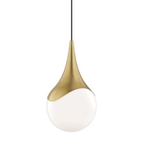 Ariana One Light Pendant in Aged Brass by Mitzi