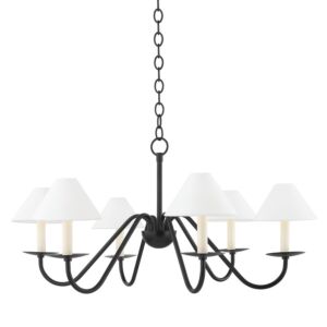 Lenore Six Light Chandelier in Soft Black by Mitzi