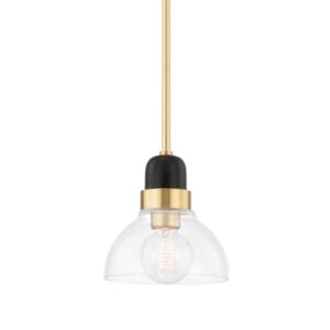 Camile One Light Pendant in Aged Brass by Mitzi