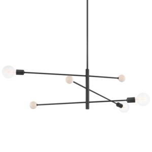 Slater Three Light Chandelier in Soft Black by Mitzi