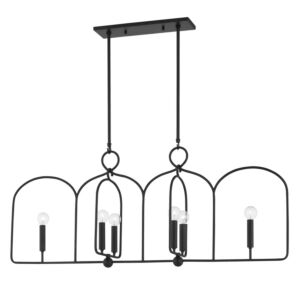 Mallory Six Light Linear in Aged Iron by Mitzi